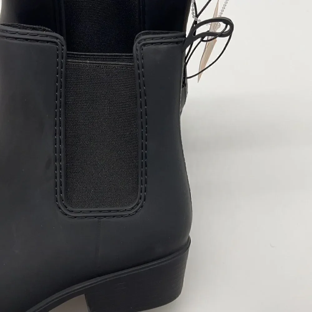 NWT Jeffrey Campbell PLAY Black Matte Rubber Ankle Boots Size 7